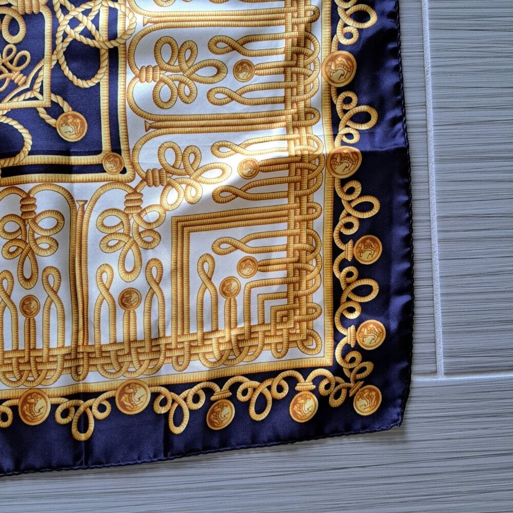 New Art Of Silk Tie Rack Women's Silk Tie Multicolor Gold Chains Tags Old Money - Picture 6 of 10